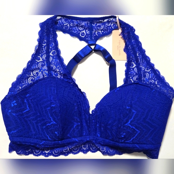 [5x$20] New Hot Blue Lace Bralette / Size M (18-20) - Picture 1 of 10